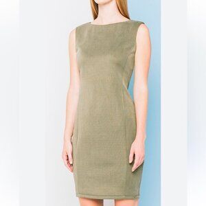 Obakki Army Green Sheath Dress With Princess Seams